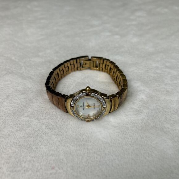 Vintage Peugeot Gold Diamond And Mother Of Pearl Classic Round Women\'s Watch FS main image 6